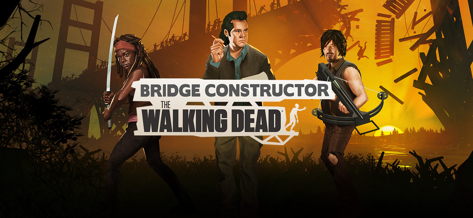 Dead bridge. Bridge Constructor the Walking Dead. Walking Dead Bridge Construction.