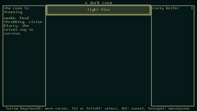 A Dark Room Gameplay Screenshot