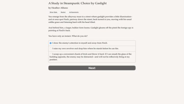 A Study in Steampunk: Choice by Gaslight Free Download
