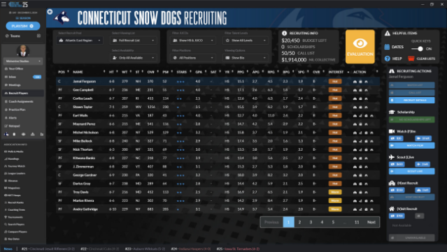 Draft Day Sports: College Basketball 2025 Free Download gameplay