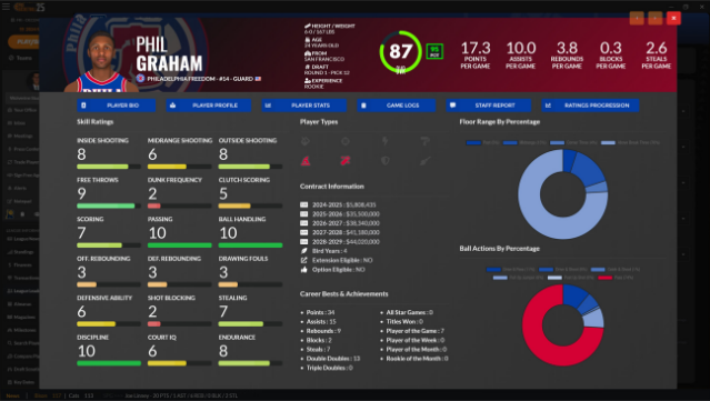 Draft Day Sports: Pro Basketball 2025 Free Download gameplay