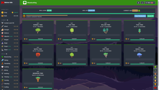 Melvor Idle Free Download gameplay