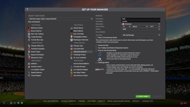 Out of the Park Baseball 27 Free Download gameplay
