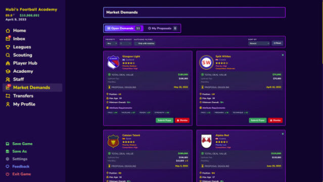 Football Academy Manager Gameplay Screenshot