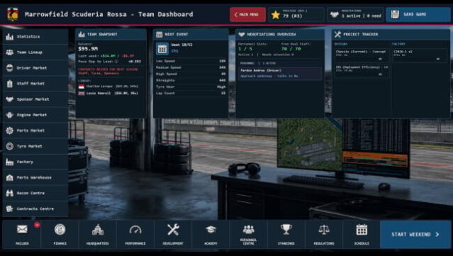 Team Principal: A Racing Manager Gameplay Screenshot